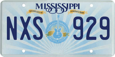 MS license plate NXS929
