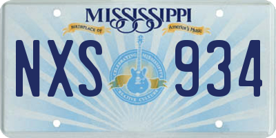 MS license plate NXS934
