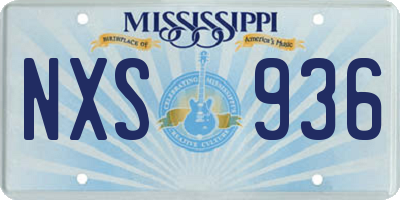 MS license plate NXS936