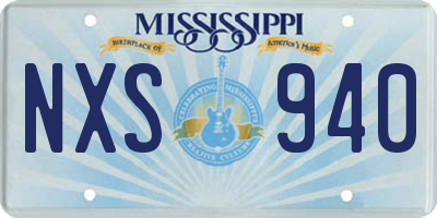 MS license plate NXS940