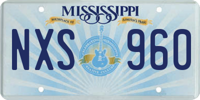 MS license plate NXS960