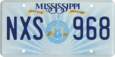 MS license plate NXS968