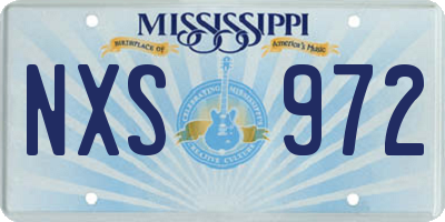MS license plate NXS972