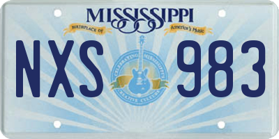 MS license plate NXS983