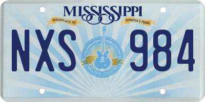 MS license plate NXS984