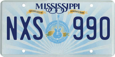 MS license plate NXS990