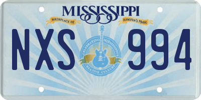 MS license plate NXS994