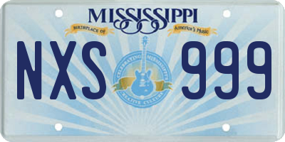 MS license plate NXS999