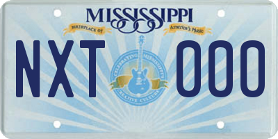 MS license plate NXT000