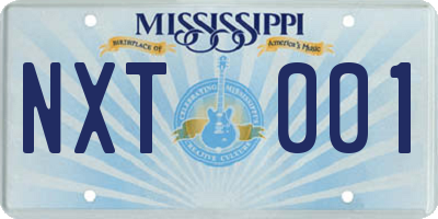 MS license plate NXT001
