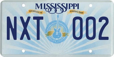 MS license plate NXT002