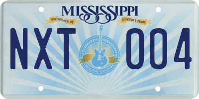 MS license plate NXT004