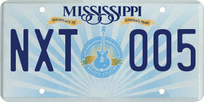 MS license plate NXT005