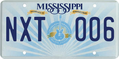 MS license plate NXT006