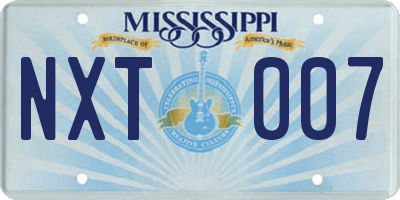 MS license plate NXT007