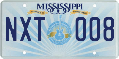 MS license plate NXT008