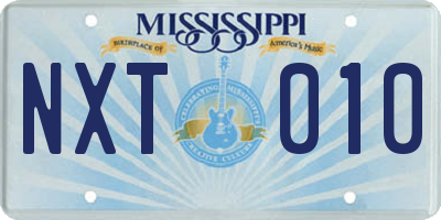 MS license plate NXT010