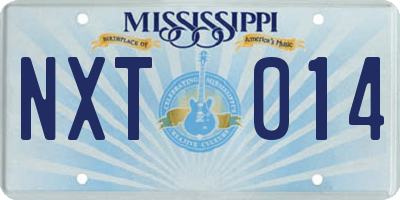 MS license plate NXT014