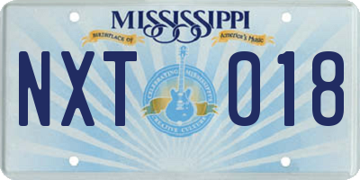 MS license plate NXT018