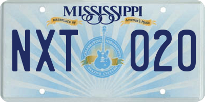 MS license plate NXT020