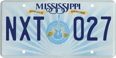 MS license plate NXT027