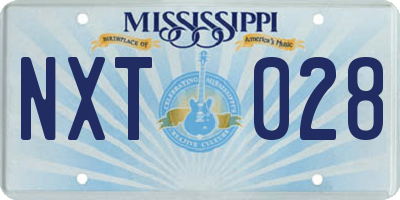 MS license plate NXT028