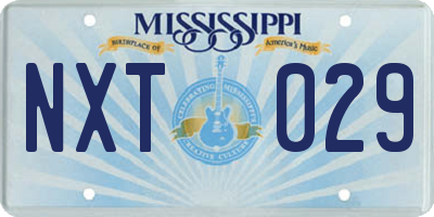 MS license plate NXT029