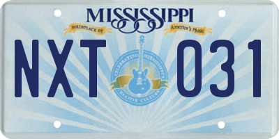 MS license plate NXT031