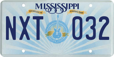 MS license plate NXT032