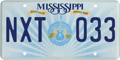 MS license plate NXT033