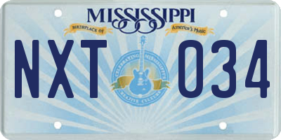 MS license plate NXT034