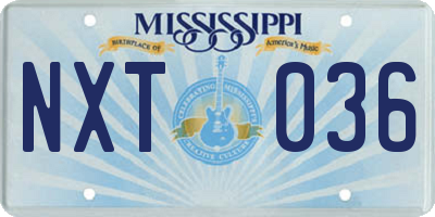 MS license plate NXT036
