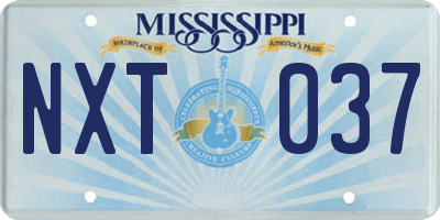 MS license plate NXT037