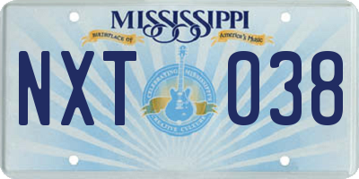MS license plate NXT038