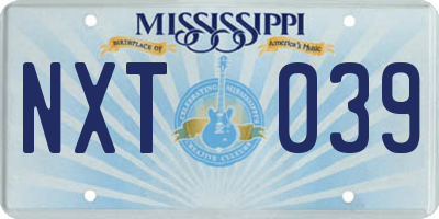 MS license plate NXT039