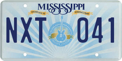 MS license plate NXT041