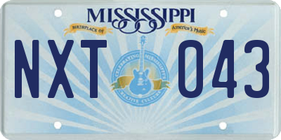 MS license plate NXT043