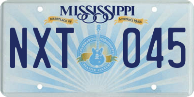 MS license plate NXT045
