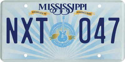 MS license plate NXT047