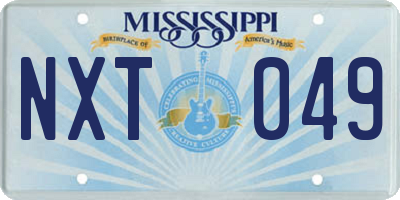 MS license plate NXT049