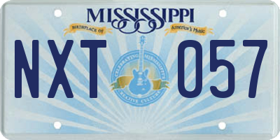MS license plate NXT057