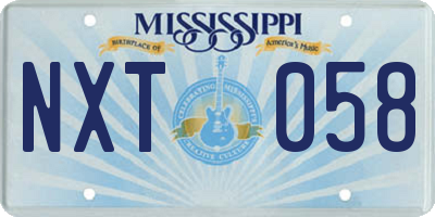 MS license plate NXT058