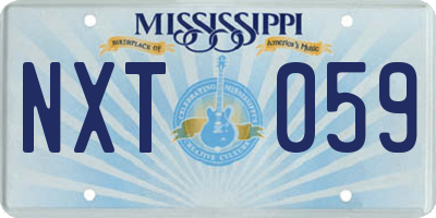 MS license plate NXT059