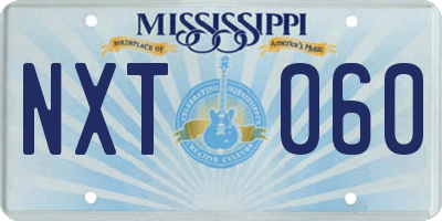 MS license plate NXT060