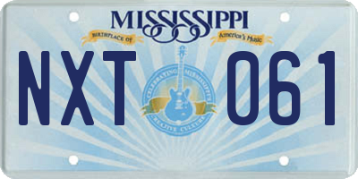 MS license plate NXT061
