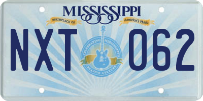 MS license plate NXT062