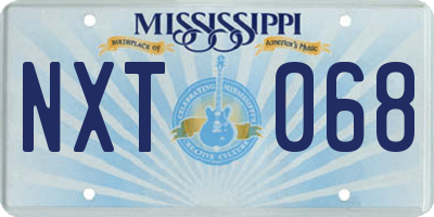 MS license plate NXT068