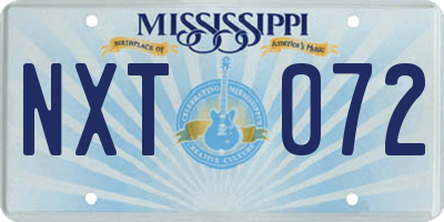 MS license plate NXT072