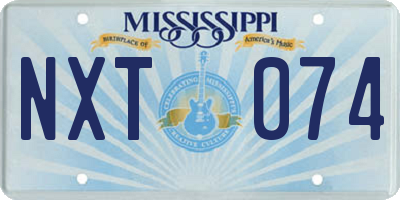 MS license plate NXT074
