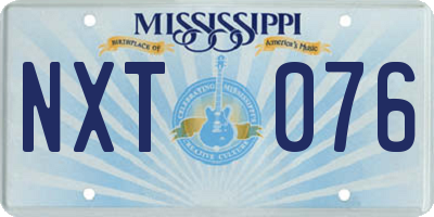 MS license plate NXT076